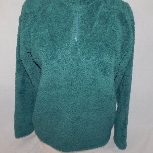 Eddie Bauer Womens S Green Quest Plush 2.0 1/4 Zip Teddy Fleece Sweater - Picture 3 of 7